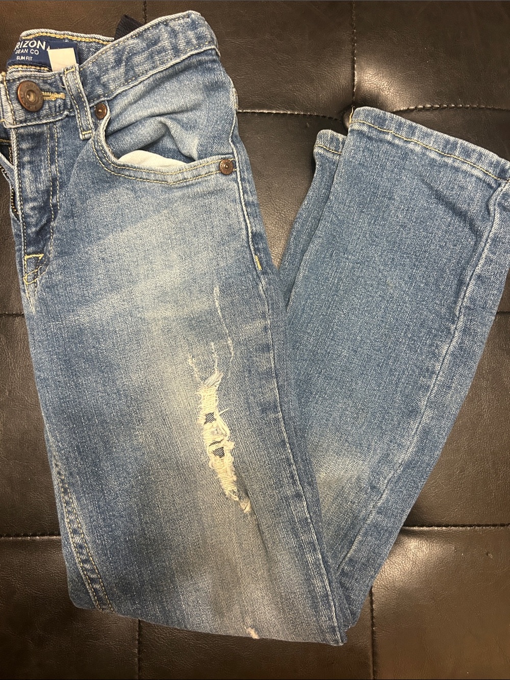Arizona Jean Company Distressed Medium Blue Skinny Jeans